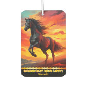 「黒馬の走が夕暮れ カーエアーフレッシュナー (正面)