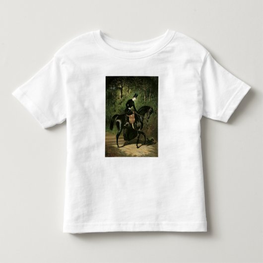 黒馬の騎乗キプラー トドラーTシャツ (正面)