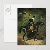 黒馬の騎乗キプラー ポストカード (正面/裏面)