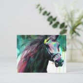 黒馬はがき ポストカード (スタンド正面)