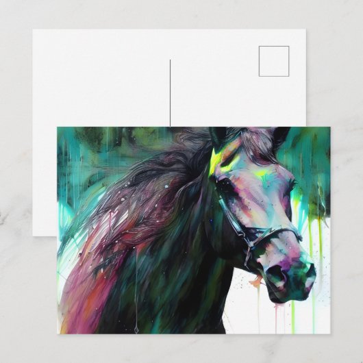 黒馬はがき ポストカード (正面/裏面)