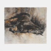 黒馬ギャロッピング フリースブランケット (正面(横))