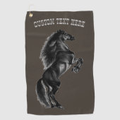 黒馬ゴルフタオルカスタム文字とカラー ゴルフタオル (正面)