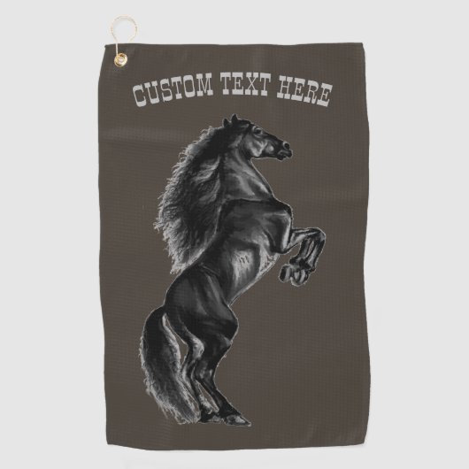 黒馬ゴルフタオルカスタム文字とカラー ゴルフタオル (正面)