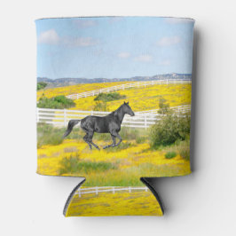 黒馬ランニングの花のフィールド 缶クーラー