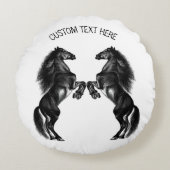 黒馬丸ピローカスタム文字とカラー ラウンドクッション (正面)