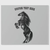 黒馬包み紙とカスタム文字 ラッピングペーパー (フラット)