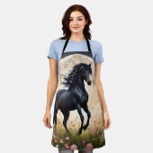 黒馬月花畑 エプロン (着用した状態)