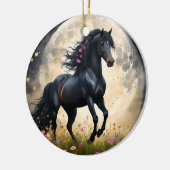 黒馬月花畑 セラミックオーナメント (左)
