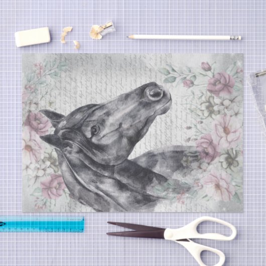 黒馬牧草地ファンタジーデクページ 薄葉紙 (クラフト)