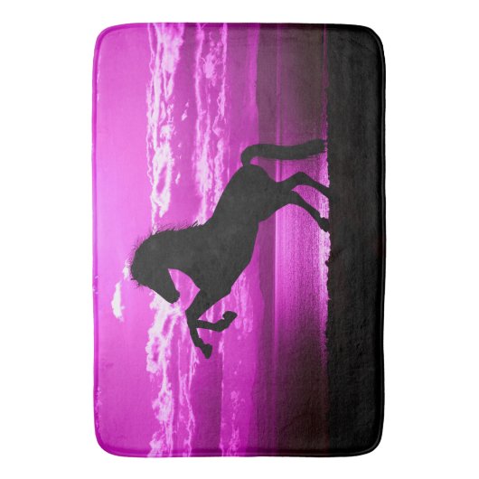 黒馬紫の空と水 バスマット (正面縦)