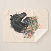 黒馬野草パーソナライズされた シェルパブランケット (正面(横))