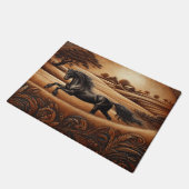 黒馬革ドオーマ ドアマット (アングル)