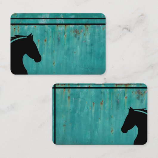 黒馬頭付き酸化金属テンプレート 名刺 (正面/裏面)