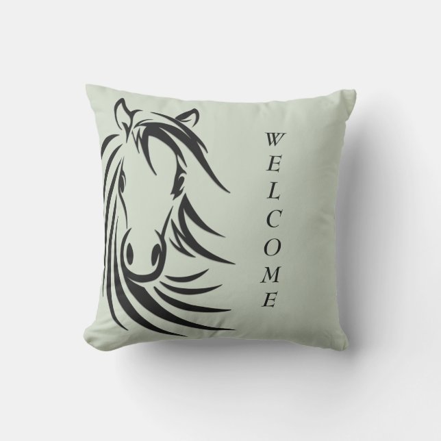 黒馬頭緑 アウトドアクッション (正面)