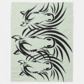 黒馬頭緑 フリースブランケット (正面)