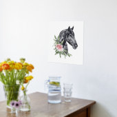 黒馬頭花飾り 箔ポスター (レイダウン (キッチン))