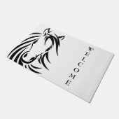 黒馬頭 ドアマット (アングル)