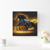 黒馬 スクエア壁時計 (ホーム)