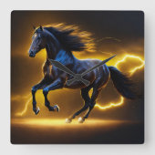 黒馬 スクエア壁時計 (正面)