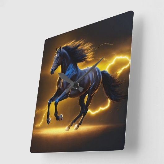 黒馬 スクエア壁時計 (傾斜)