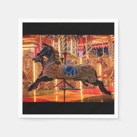 黒馬 スタンダードカクテルナプキン (正面)