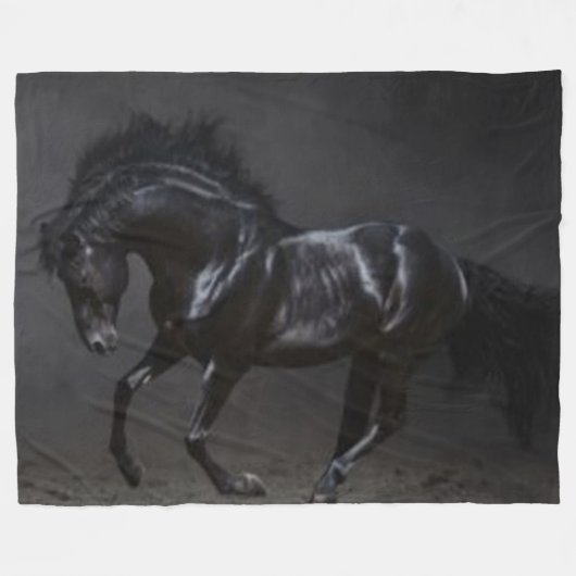 黒馬 フリースブランケット (正面(横))
