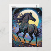 黒馬 ポストカード (正面/裏面)