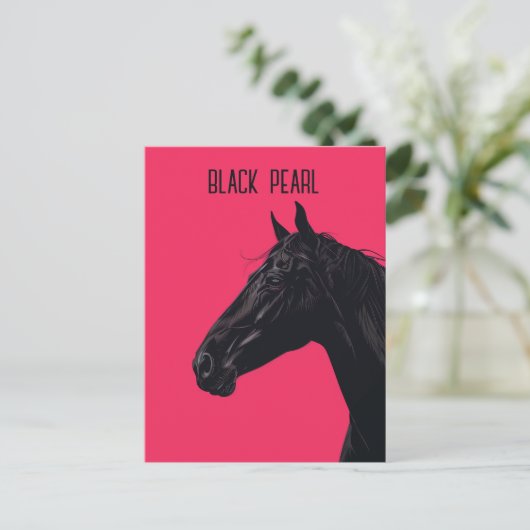 黒馬 ポストカード (スタンド正面)