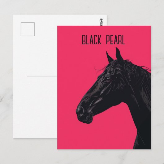 黒馬 ポストカード (正面/裏面)