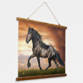 黒馬 吊り下げ型タペストリー (傾斜あり)