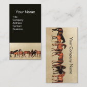 黒馬 / 牝馬と子馬 名刺 (正面/裏面)