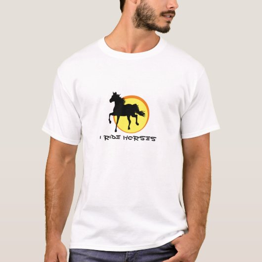 黒馬&私は馬に乗る/園芸学 Tシャツ (正面)
