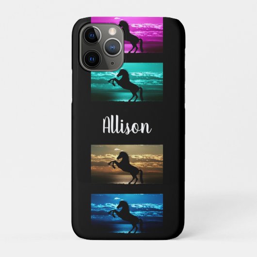 黒馬 紫、青、青緑、金色の空と水 Case-Mate iPhoneケース (裏)
