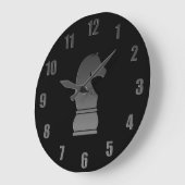 黒騎士の駒 ラージ壁時計 (傾斜)