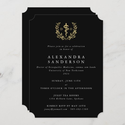 黒骨/金ゴールド造骨療法医 招待状 (正面/裏面)