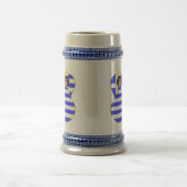 黒髪のギリシャ国旗の天使 ビールジョッキ (中央)