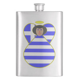 黒髪のギリシャ国旗の天使 フラスク