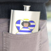 黒髪のギリシャ国旗の天使 フラスク (インサイチュ)