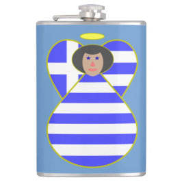 黒髪のギリシャ国旗の天使 フラスク