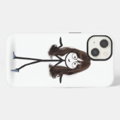 黒髪のスティックフィギュアの女の子 iPhoneケース (裏面横)