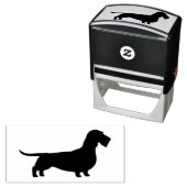 黒髪のダシュントのシルエット |ウィーナー犬 セルフインキングスタンプ (インサイチュ)