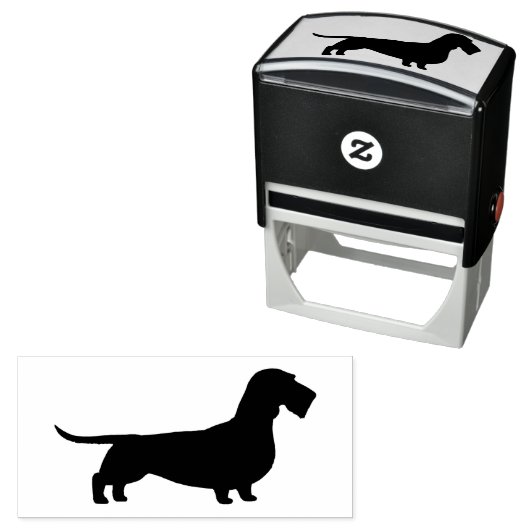 黒髪のダシュントのシルエット |ウィーナー犬 セルフインキングスタンプ (インサイチュ)