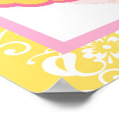 黒髪のバレリーナと黄色のダマスク織 ポスター (角)