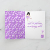 黒髪のバレリーナ 紫の誕生日 サンクス カー サンキューカード (内部)