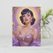 黒髪のピンアップイースターエッグ　ゴールドとパープル シーズンカード (スタンド正面)