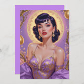 黒髪のピンアップ イースターエッグ ゴールドとパープル シーズンカード (正面/裏面)