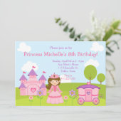 黒髪のプリンセスと城と誕生日パーティー 招待状 (スタンド正面)