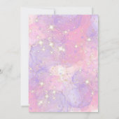 黒髪のプリンセスユニコーン 4歳の誕生日招待状 招待状 (裏面)