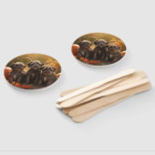 黒髪のポインティンググリフォンの子犬の秋 ハンドファン (組立なし)